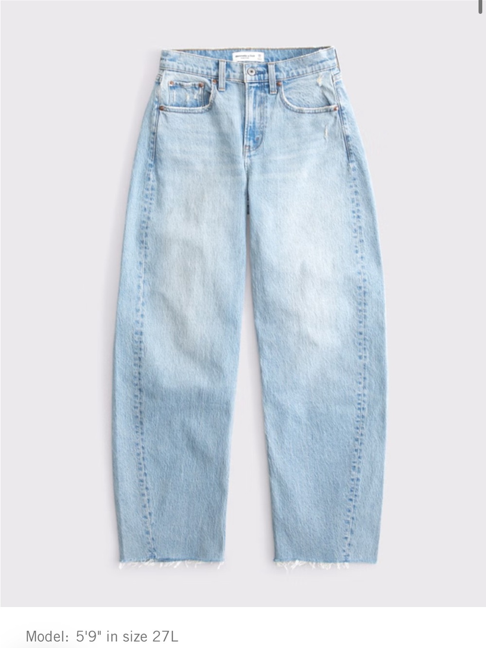 Abercrombie high rise barrel jeans curve love 27
